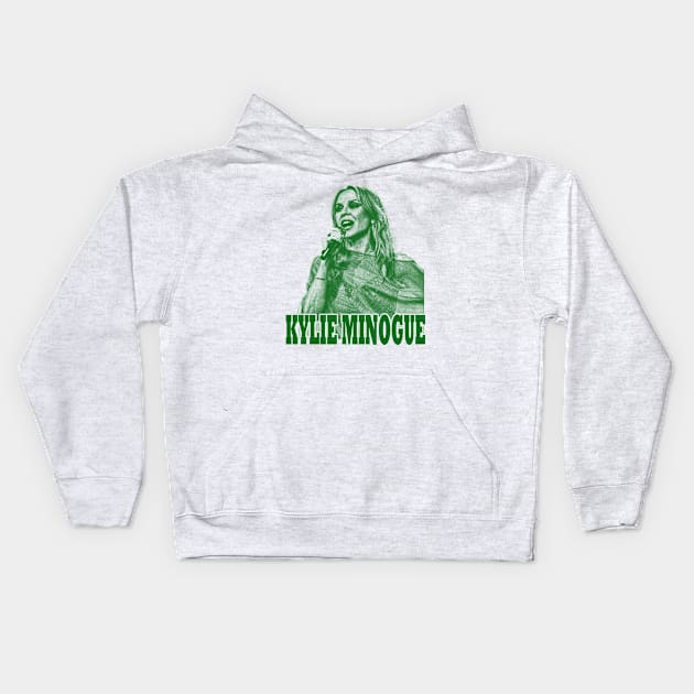 Kylie Minogue (19) - green solid style Kids Hoodie by Loreatees